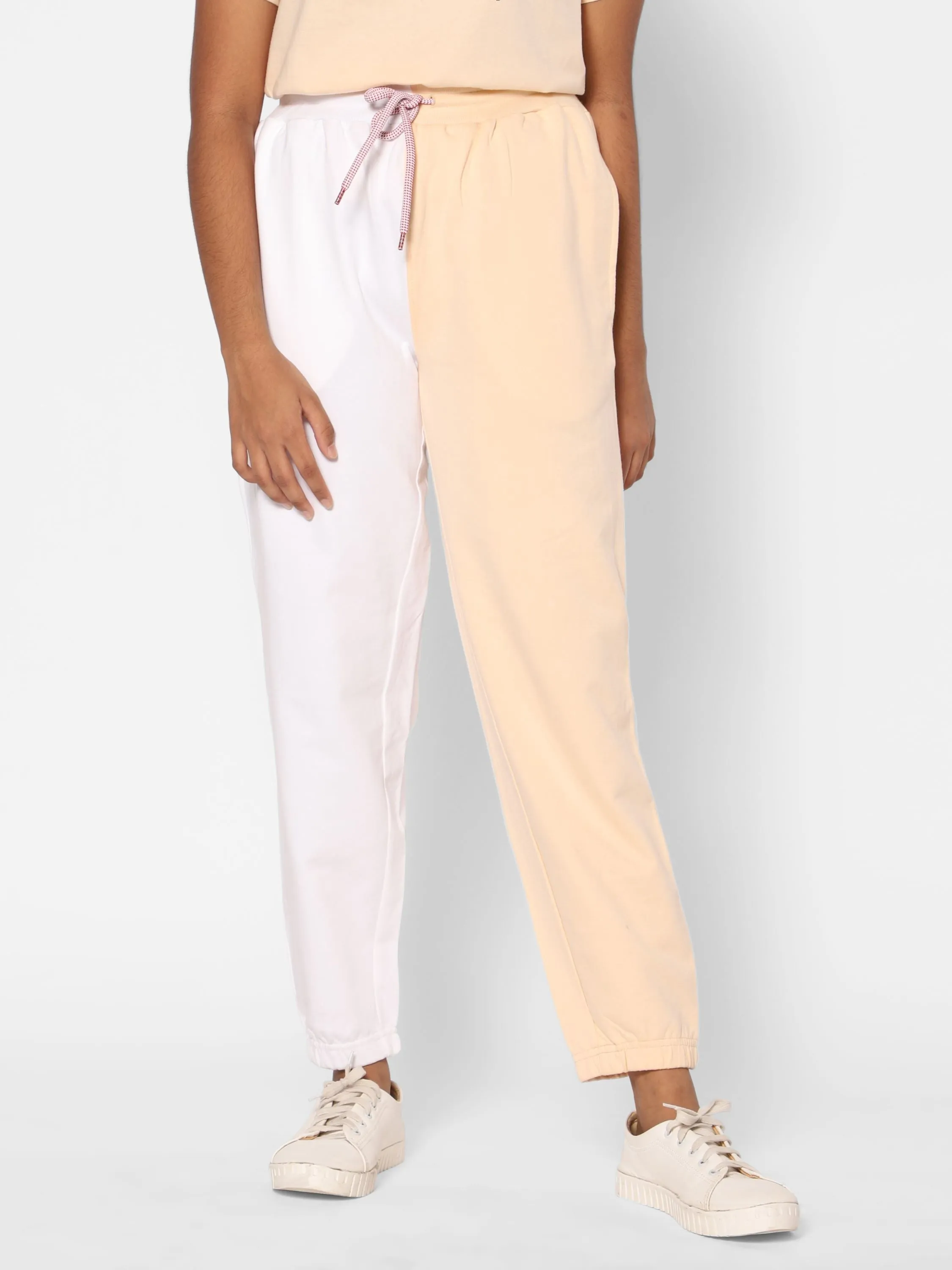 Track pants -half pattern- Peach