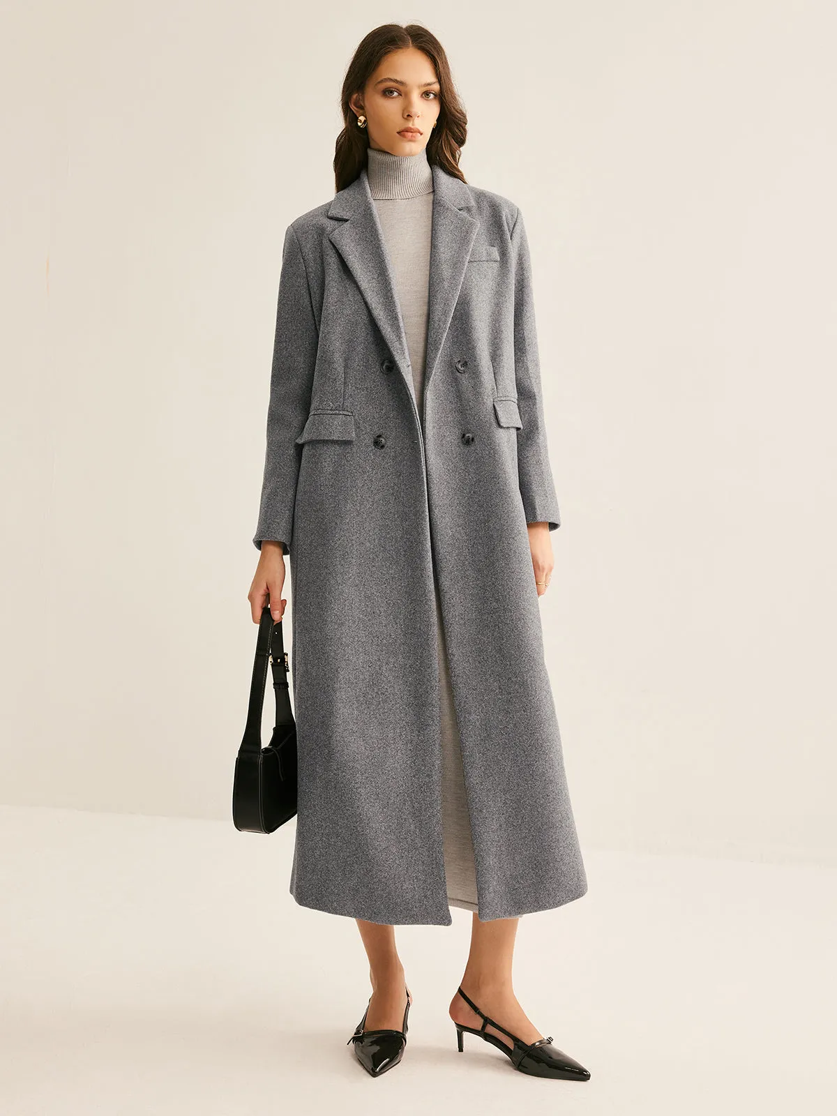 VICTORIA | LAPEL COLLARED LONG COAT