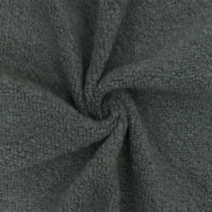 Weathered Gray Solid Wool Polyester Berber Fleece Knit Fabric
