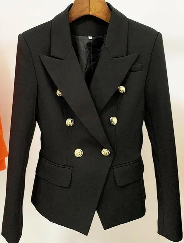 Women’s Classic European Double-Breasted Suit Jacket