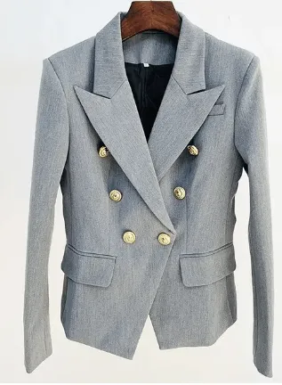 Women’s Classic European Double-Breasted Suit Jacket