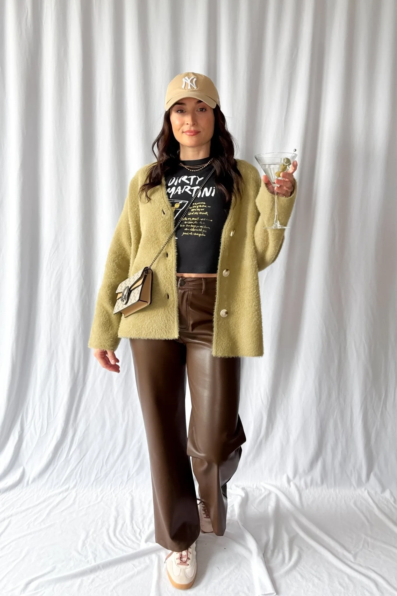 Women's Enchanted Olive Fuzzy Cardigan Coat | Green