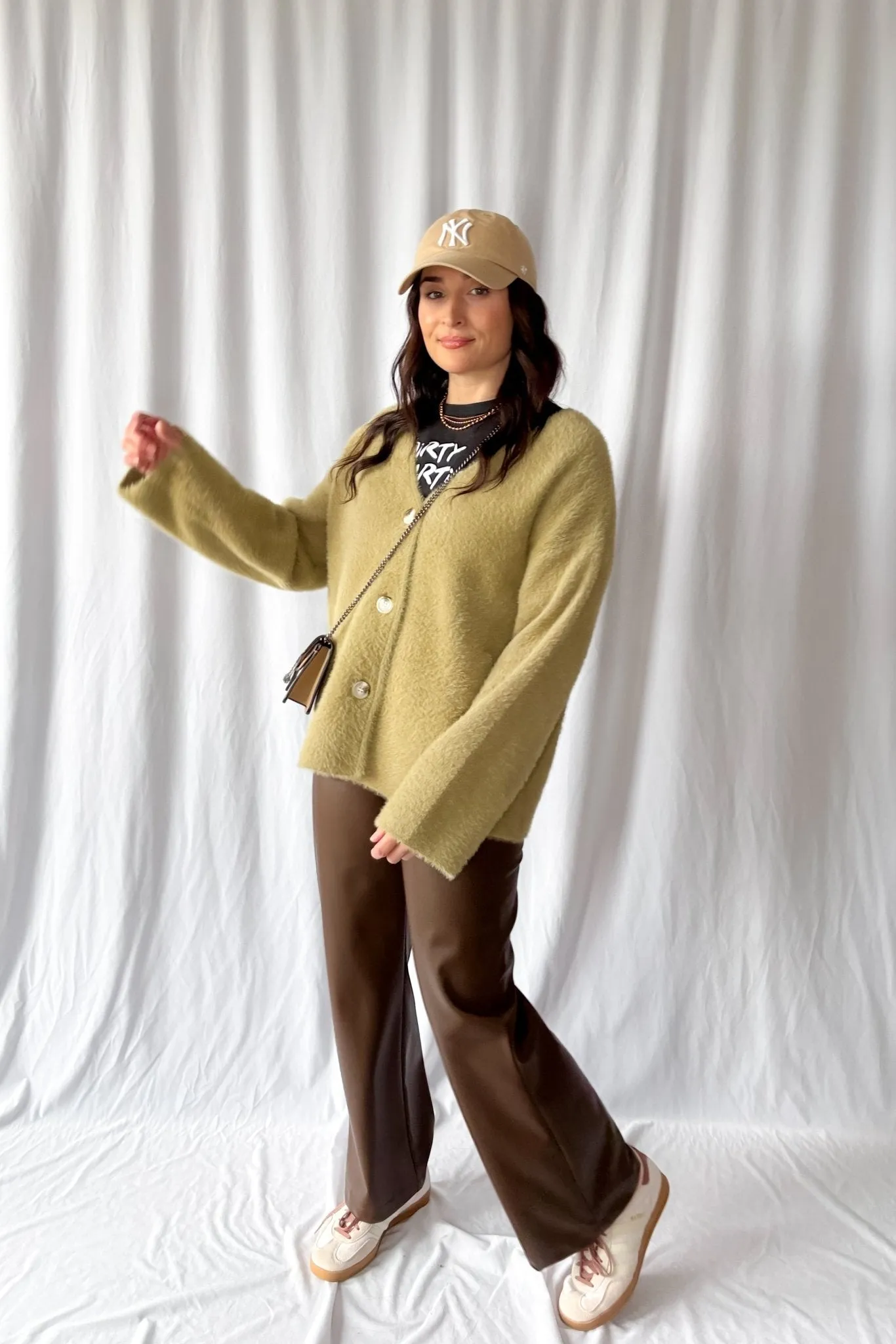 Women's Enchanted Olive Fuzzy Cardigan Coat | Green