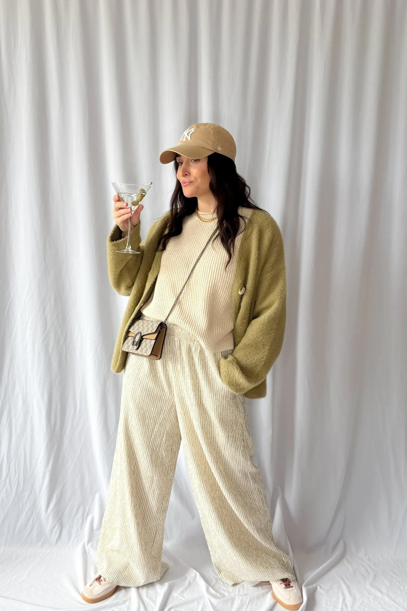 Women's Enchanted Olive Fuzzy Cardigan Coat | Green
