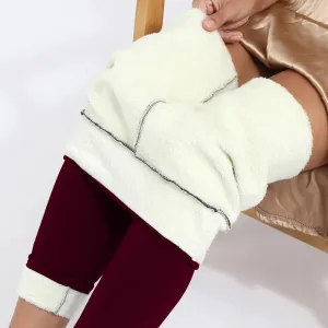 Women's High Waist Velvet Stretch Leggings - Warm and Thick Casual Winter Wear