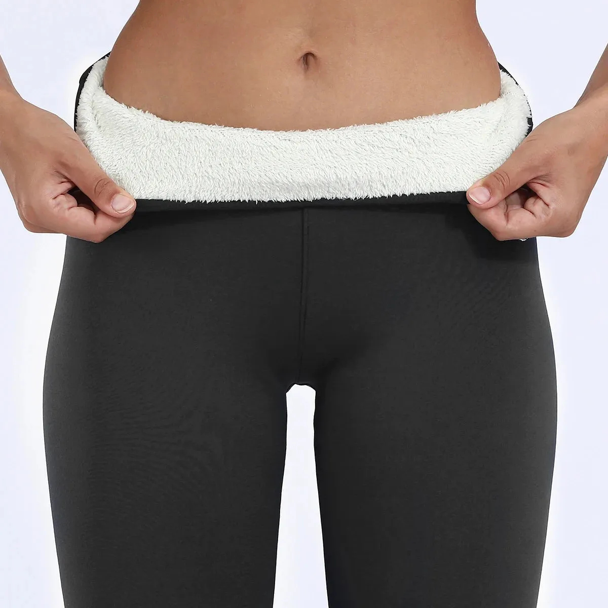 Women's High Waist Velvet Stretch Leggings - Warm and Thick Casual Winter Wear