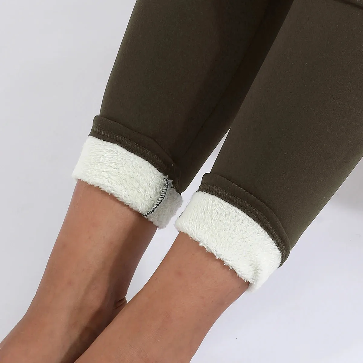 Women's High Waist Velvet Stretch Leggings - Warm and Thick Casual Winter Wear