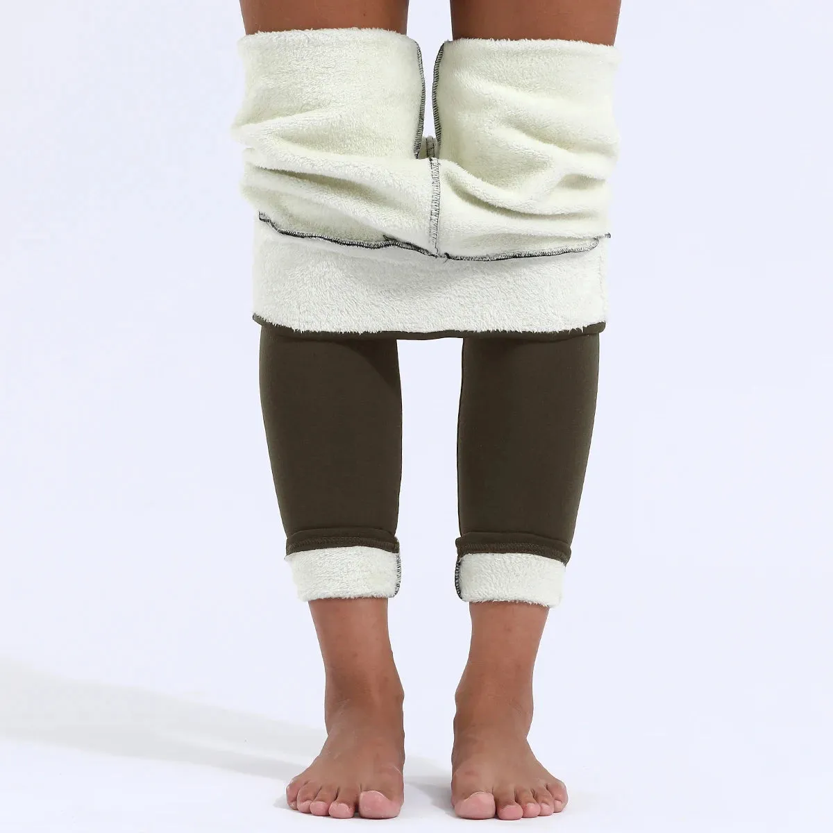 Women's High Waist Velvet Stretch Leggings - Warm and Thick Casual Winter Wear